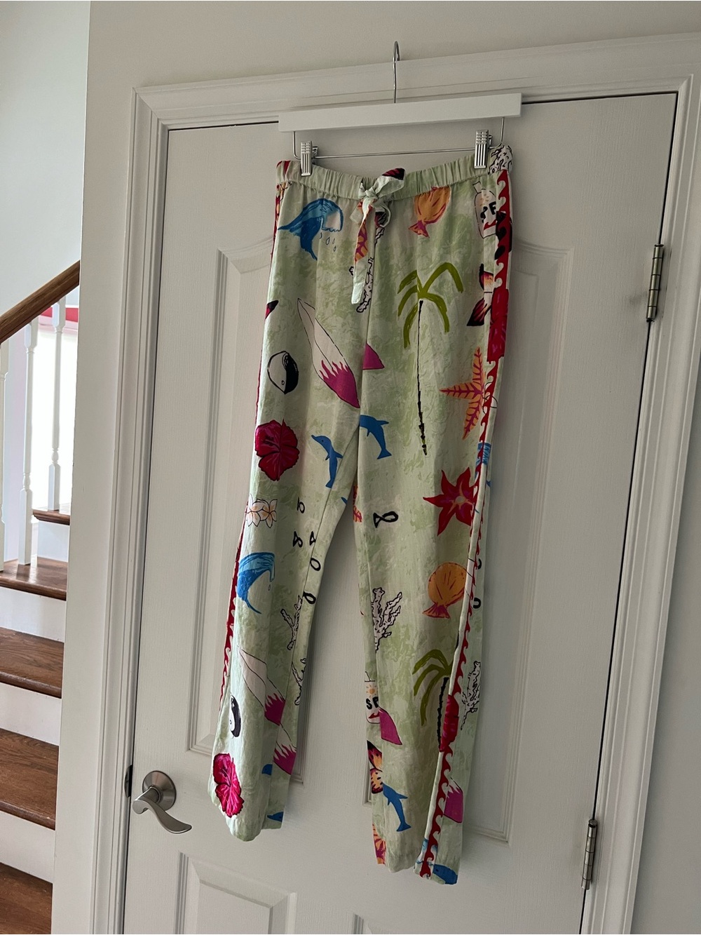 Billabong Light Green Tropical Print Kids Pajama Bottoms